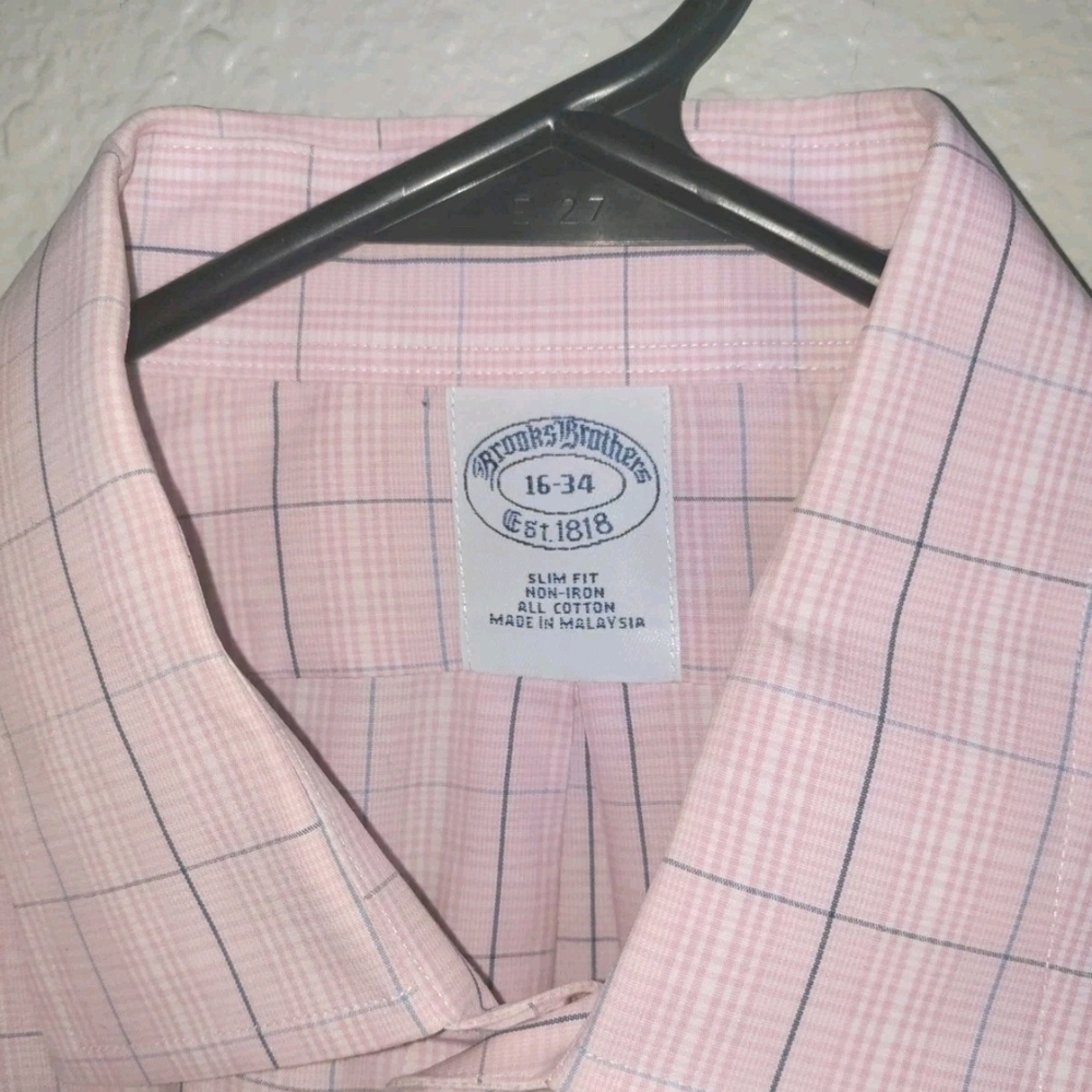 Brooks Brothers Lavender Checkered Dress Shirt - Picture 3 of 4